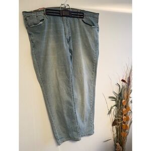 Levis 541 Athletic Fit Mens Big and Tall Light Wash Tapered Jeans 46x32 NEW